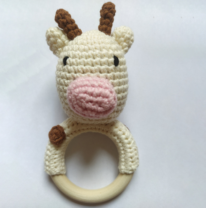 Wooden baby teether